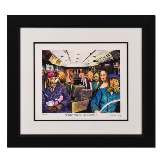 Nelson De La Nuez, "Field Trip to the Louvre" Framed Limited Edition Artist Proof, Numbered and H...