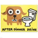 After Dinner Drink Limited Edition Lithograph by Todd Goldman, Numbered and Hand Signed with Cert...