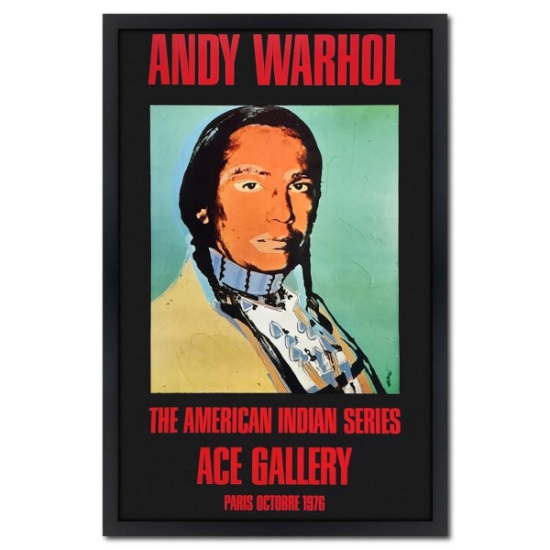 Andy Warhol (1928-1987), "The American Indian Series (Black)" Framed Vintage Poster (33" x 51") f...