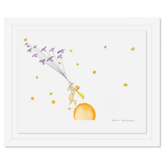 Antoine de Saint-Exupery 1900-1944 (After), "The Little Prince Flying Away" Framed Limited Editio...