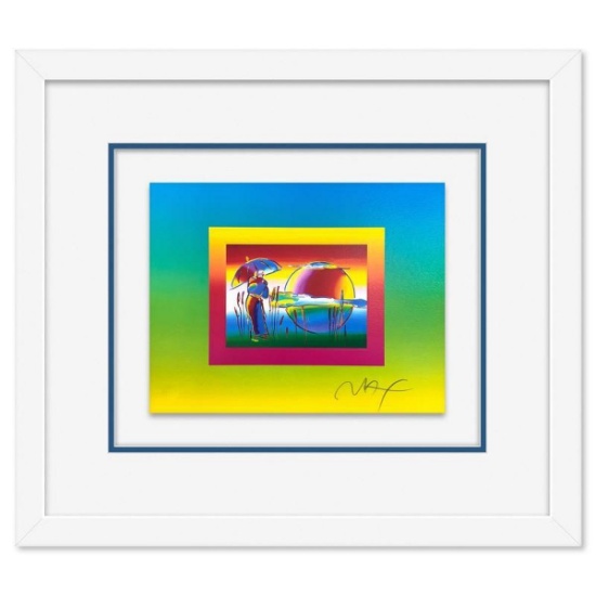 Peter Max, "Rainbow Umbrella Man on Blends" Framed Limited Edition Lithograph, Numbered and Hand ...
