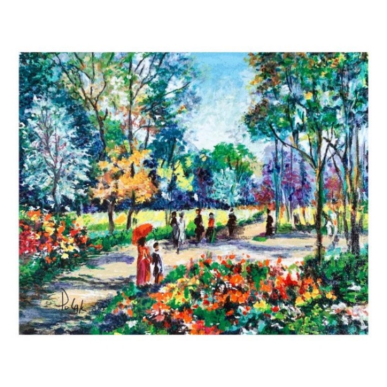 Dimitri Polak (1922-2008), "Red Umbrella" Hand Signed Limited Edition Serigraph on Canvas with Le...