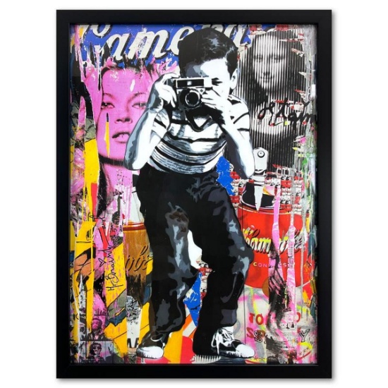 Mr. Brainwash, "Smile" Custom Framed Plate Signed Offset Lithograph.