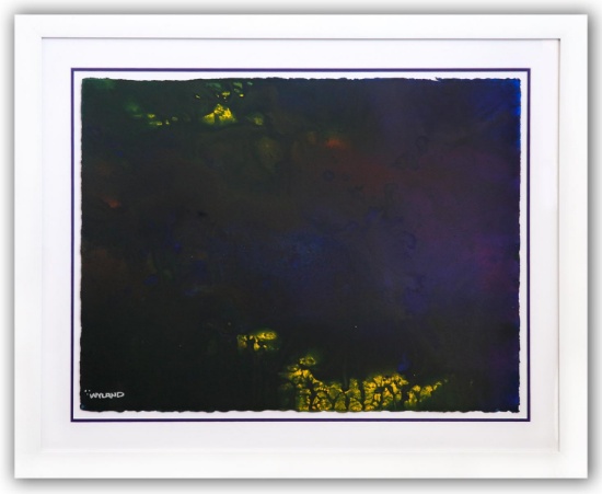 Wyland- Original Watercolor Painting on Deckle Edge Paper "Abstract"