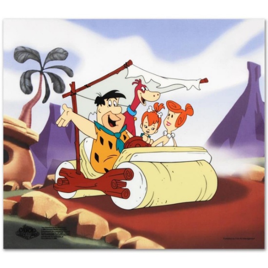 The Flintstones Family Car Limited Edition Sericel from the Popular Animated Series The Flintstones