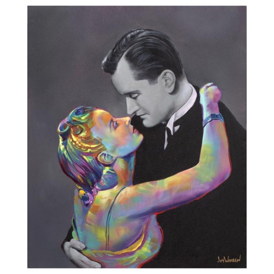 Jim Warren, "Opposites Attract" Hand Signed, Artist Embellished AP Limited Edition Giclee on Canvas