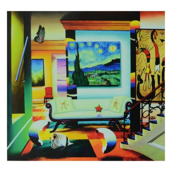Ferjo, "Salon Of Van Gogh" Limited Edition on Canvas, Numbered and Signed with Letter of Authenti...