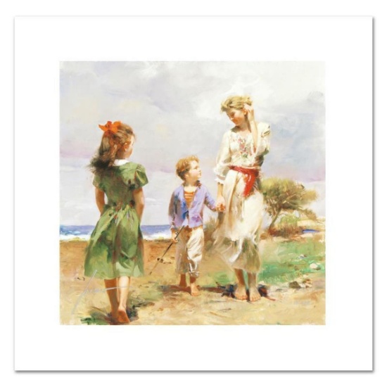 Pino (1939-2010), "Seaside Retreat" Limited Edition on Canvas, Numbered and Hand Signed with Cert...
