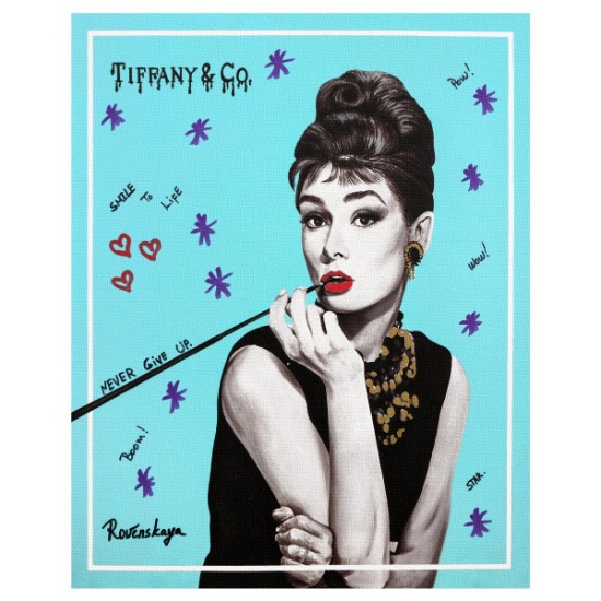 Nastya Rovenskaya- Original Mixed Media on Canvas "Audrey I"