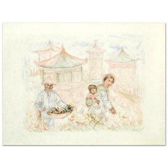 Then and Now Limited Edition Lithograph by Edna Hibel (1917-2014), Numbered and Hand Signed with ...