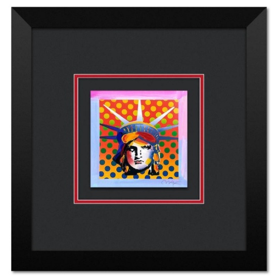 Peter Max, "Liberty Head XI" Framed Limited Edition Lithograph, Numbered and Hand Signed with Cer...