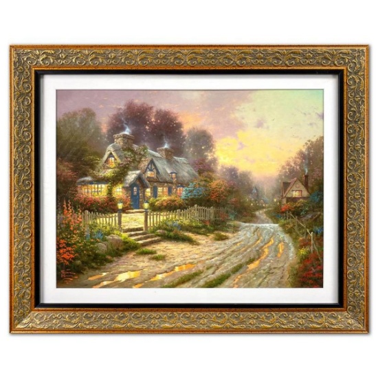 Thomas Kinkade (1958-2012), "Teacup Cottage" Framed Limited Edition Lithograph, Numbered and Signed