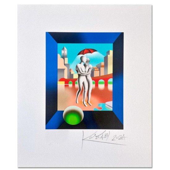 Mark Kostabi, "Forever Again" Hand Signed Limited Edition with Certificate of Authenticity.
