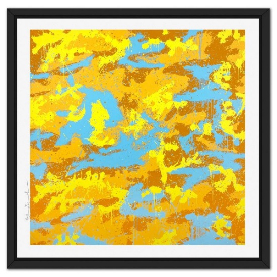 Mr. Brainwash, "Camo Splash B" Framed Limited Edition Silk Screen, Hand Signed with Certificate o...