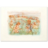 Fields Near Chartres Limited Edition Lithograph by Edna Hibel (1917-2014), Numbered and Hand Signed