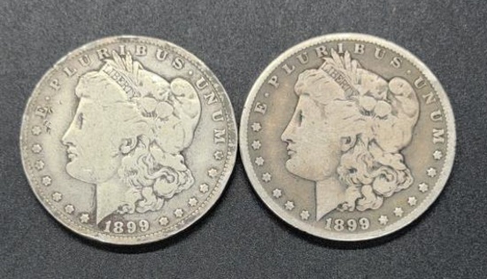 2 1899-O Morgan Silver Dollar