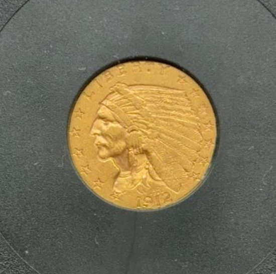1912 $2.50 Indian Head Gold Coin