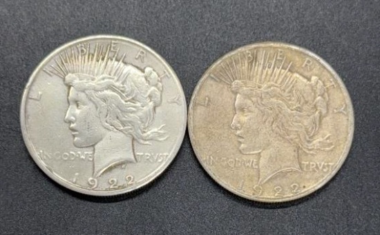 2 1922-S Peace Dollars