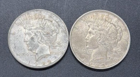 2 1922 Peace Dollars