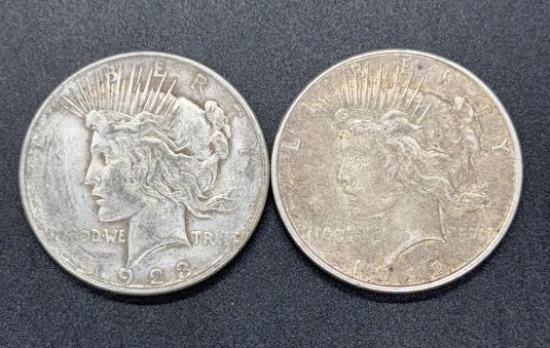 2 1922 Peace Dollars
