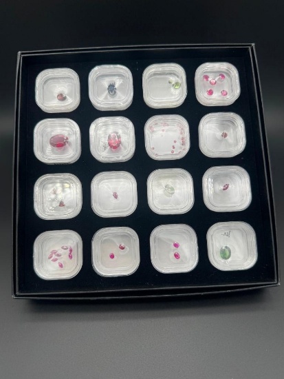 Gemstones- 16 containers- Tourmaline- Sapphire- Rubies