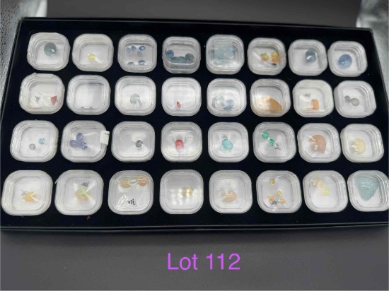 Gemstones- 32 containers- Various colors and shapes of OPALS