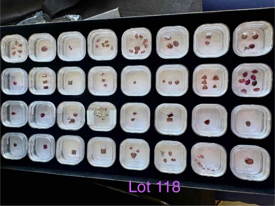 Gemstones- 32 containers of Garnets