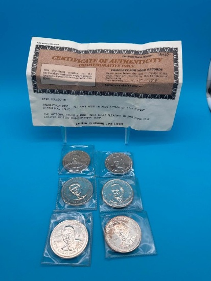 6- Commemorative Medals- Ronald Reagan & George W Bush