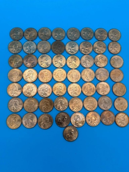 57- $1 US Coins- 2000 Sacagawea Dollar Coins.