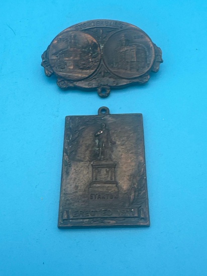 Steubenville Ohio Edwin Stanton Medal Pin Civil War Secretary Of War