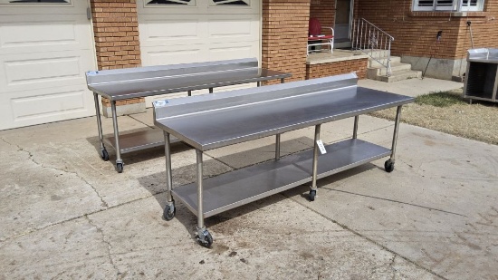 2-8ft x 28 Inch Stainless Steel Tables