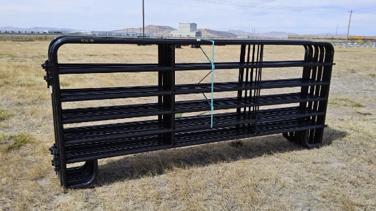 QTY (10)- 12ft Black American Corral Panels