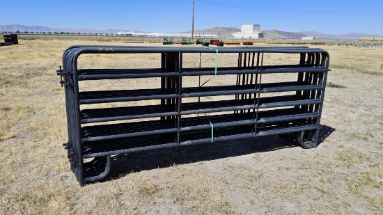 QTY (10)- 12ft Blue / Gray American Corral Panels- SOME DAMAGE