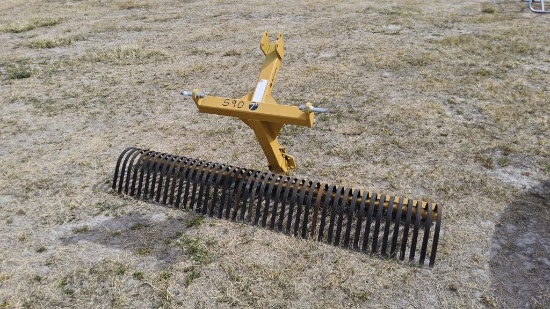 3pt, 7ft Yellow Landscape Rake