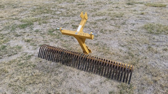 3pt, 7ft Yellow Landscape Rake