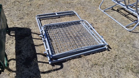 QTY (2)- 5ft Galvanized Kidding Walk Thru Gates & (1)- 5ft Panel
