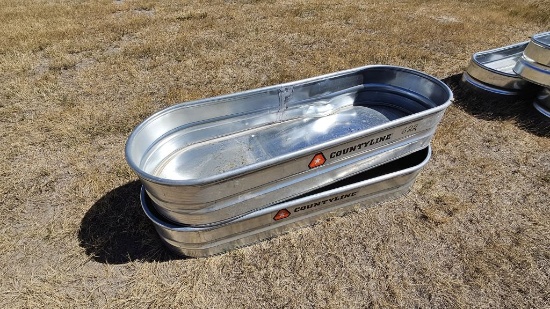 QTY (2)- Oval Tanks 1ft x 2ft x 6ft- Some damage
