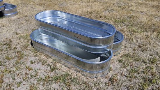QTY (3)- Oval Tanks 1ft x 2ft x 6ft