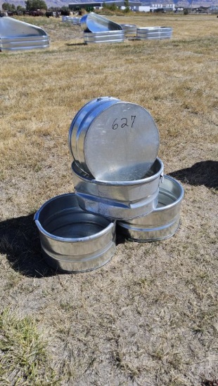 QTY (4)- 1ft x 2ft Round Tanks- Will not hold water