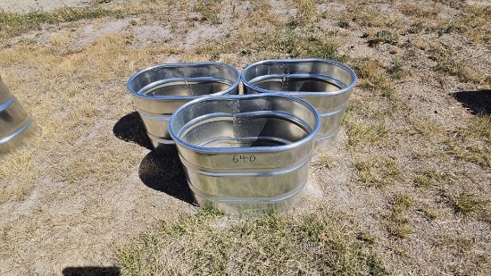 QTY (3)- 2ft x 2ft x 3ft Oval Tanks Without Bottoms