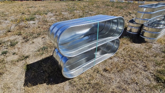 QTY (2)- 2ft x 2ft x 6ft Oval Tanks with Bottoms- SOME DAMAGE TO BOTTOMS