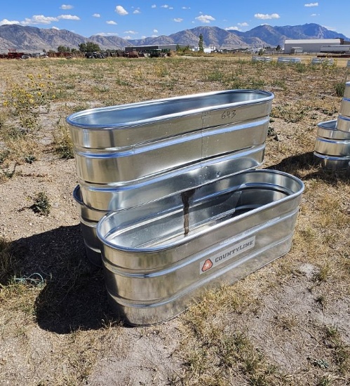 QTY (3)- 2ft x 2ft x 6ft Oval Tanks with Bottoms