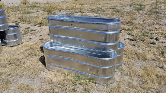 QTY (3)- 2ft x 2ft x 6ft Oval Tanks- 2-with bottoms, 1- without bottoms