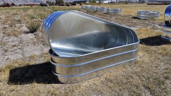 QTY (2)- 2ft x 3ft x 8ft Oval Tanks with Bottoms
