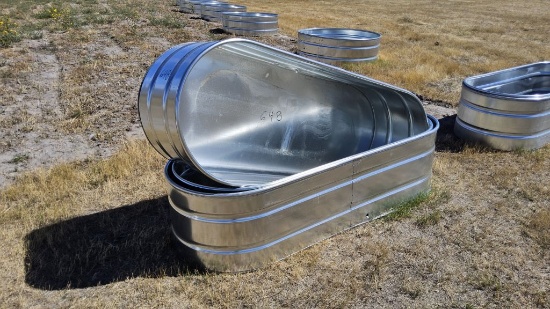 QTY (3)- 2ft x 3ft x 8ft Oval Tanks with Bottoms