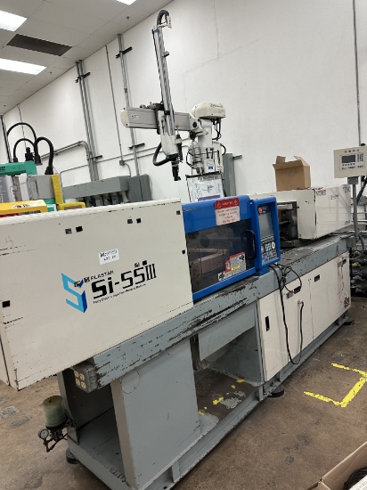 Toyo Plastar Si-55iii 50 Ton Injection Molding Machine W/hy Robotics Robot