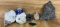 Lot of Fossils - 1 Mososaur in Matrix + Calcite Clams + Matrix