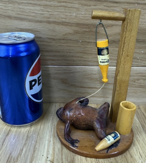 Drunk Taxidermy Frog Pen Holder Oddity