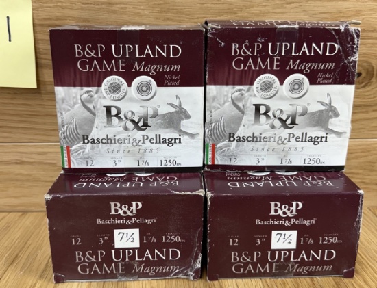 Lot of 4 12 Gauge 3â€  1 7/8 oz B&P Upland Game Magnum 7 1/2 Shot #1