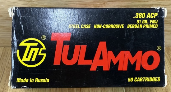TULAMMO .380 Auto 91 Grain Full Metal Jacket